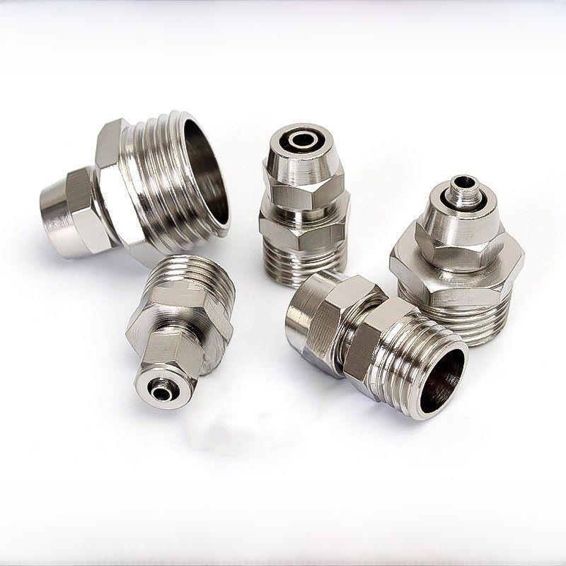 快拧接头铜气动快速接头气管PC8mm-02直通4-M5/6-01/10-03/12-04