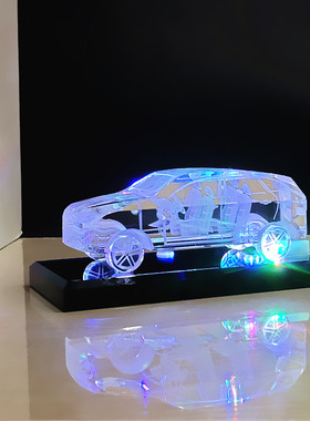 水晶车模型创意礼品定制刻字送男朋老公生日礼物闺蜜男生客厅摆件