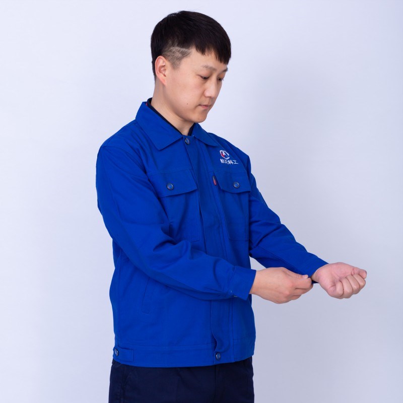 春秋蓝色航天科工集团工作服车间办公工装防静电劳保服定制