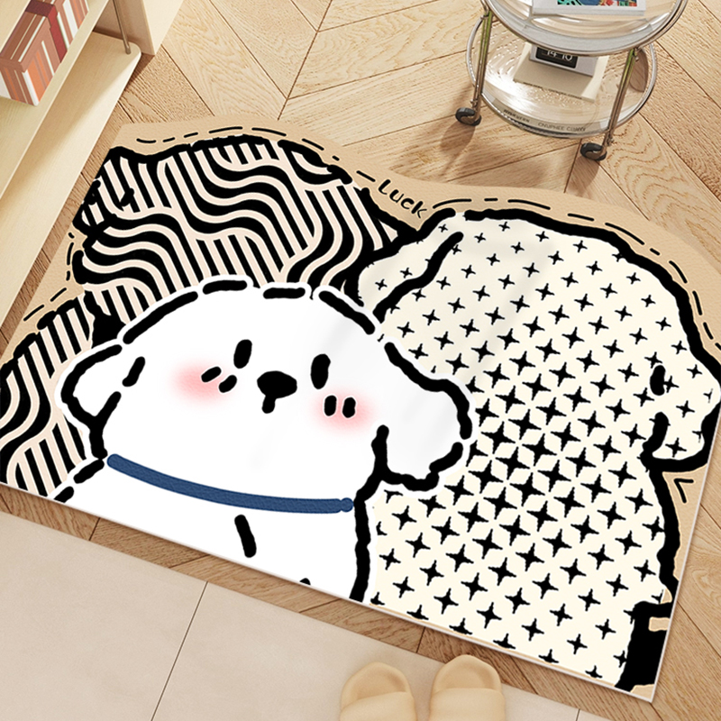卡通小狗pvc地垫入户门垫可擦免洗裁剪家用进门地毯门口防滑脚垫