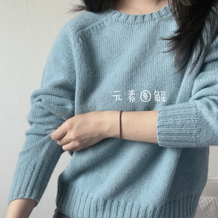 基本款 长袖 套头女士毛衣编织文字图解教程 图解 28尼莫套衫