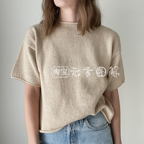 若初Tee图解 女士圆领短袖毛衣编织图解教程 中文字图解教程