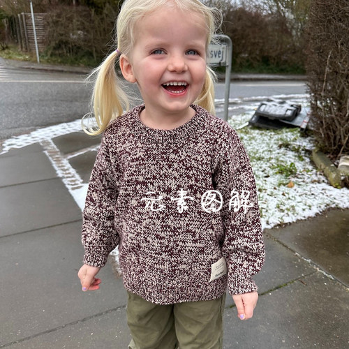 混色儿童套衫图解阿no手编图解