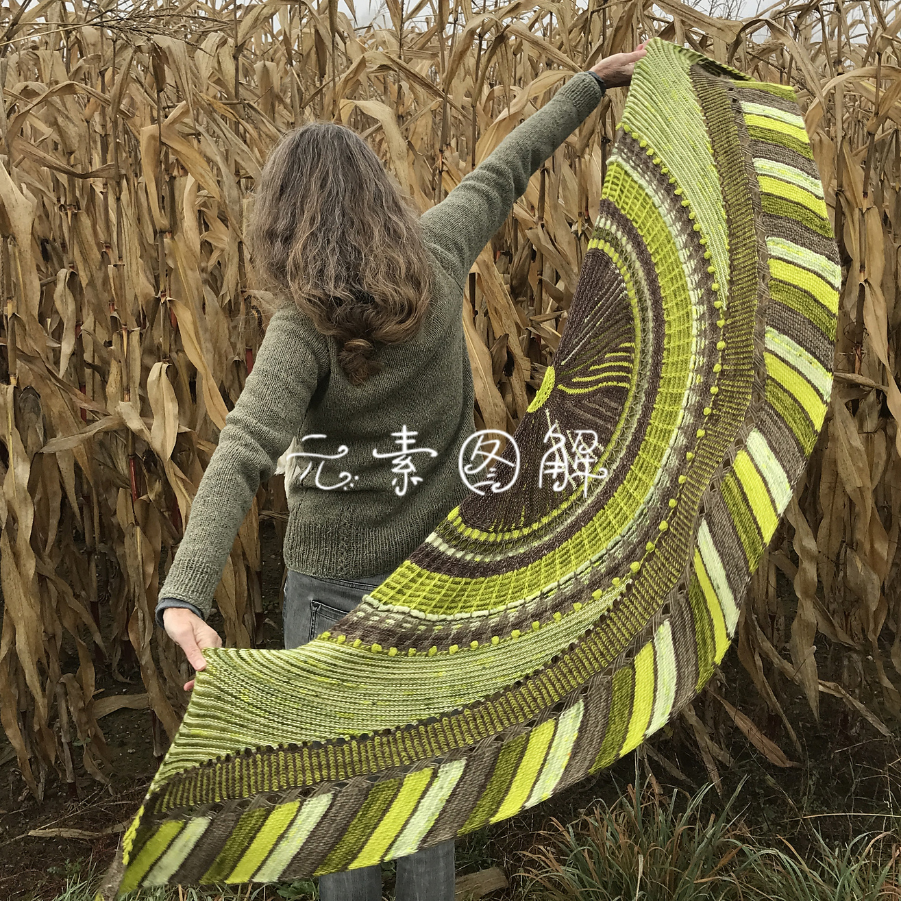 妖男神秘织2021披肩图解编织教程