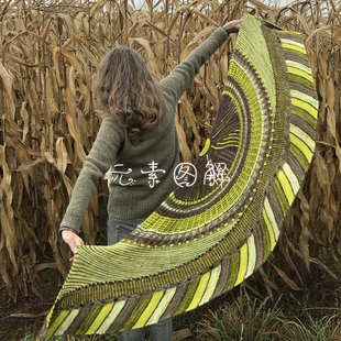 p90妖男神秘织2021 非视频 女士披肩围巾棒针编织图解教程文字版