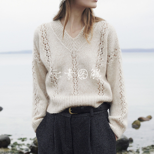 w505水晶 V领镂空花 女士毛衣棒针编织图解教程文字版非视频