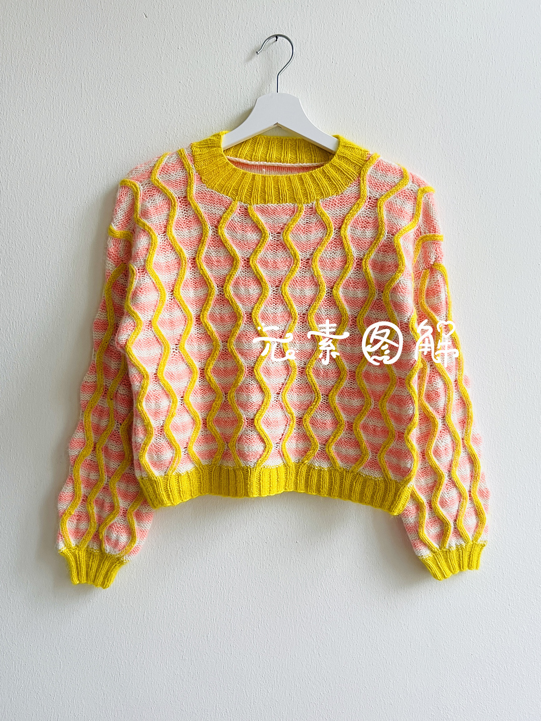 [英文]Funky Gustav套衫图解 女士毛衣图解编织教程文字图解教程