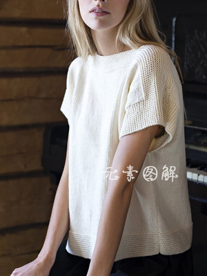 简约短袖图解织毛衣教程