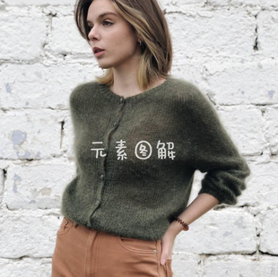 那一件开衫图解 真丝马海毛圆领 女士毛衣图解编织文字图解教程