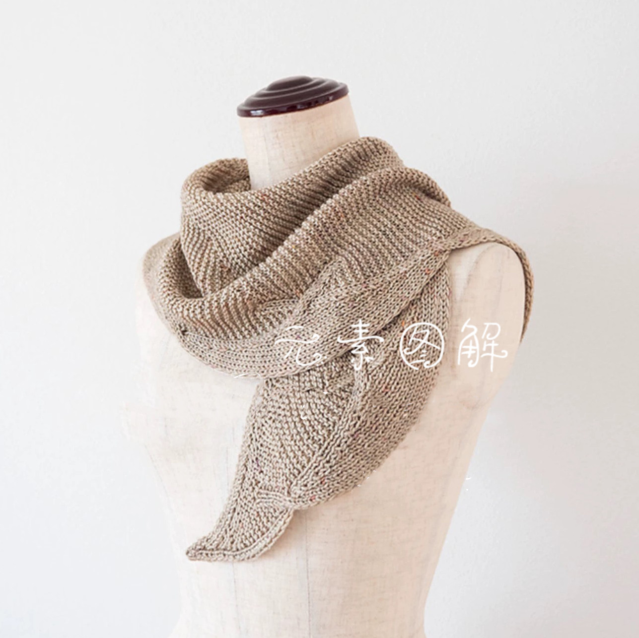 玛琳披肩图解 大小2尺码女士披肩围巾编织图解教程文字版非视频