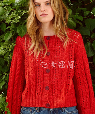 转角开衫图解织毛衣教程