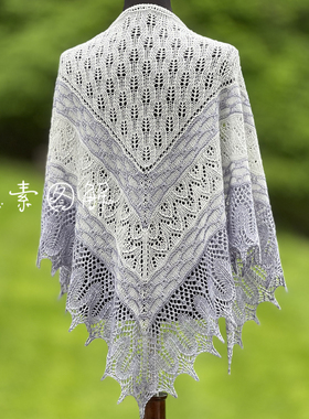p100Romi神秘织2023 女士披肩围巾三角形  编织图解教程中文字版