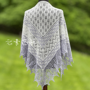 p100Romi神秘织2023 女士披肩围巾三角形 编织图解教程中文字版