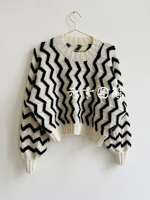 泰瑞套衫图解Thierry 女士人字纹毛衣图解编织教程 文字图解教程