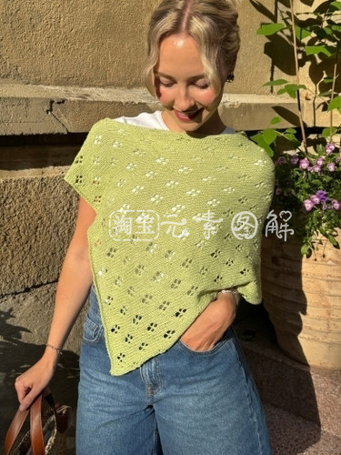 [英文]Bloomlet Poncho图解  女士斗篷披肩毛衣编织图解教程