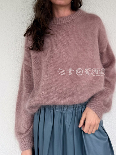 [英文]Oh So Mohair Sweater图解女士圆领马海毛毛衣编织图解教程