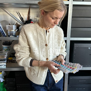 109艾斯特开衫 圆领落肩袖菱形花 女士毛衣编织图解教程中文字版