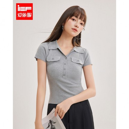 IEF/爱依服【门店同款】2025春夏新款韩版设计感百搭显瘦毛织上衣