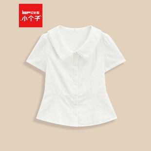 2026夏季 小个子 衬衫 法式 白衬衣设计感上衣 IEF 收腰短款 爱依服