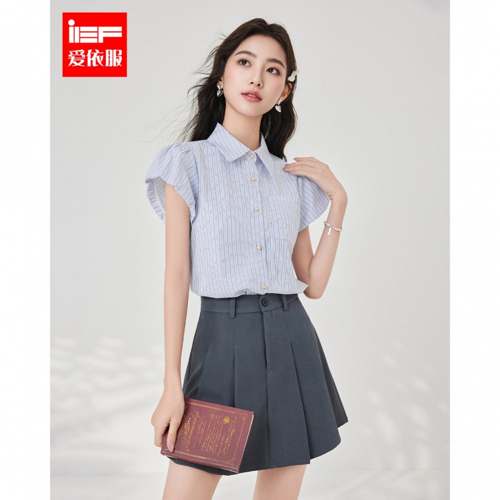 IEF/爱依服时尚套装2025夏季新款美高学院风通勤百搭减龄上下套裙