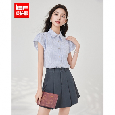 IEF/爱依服时尚套装2025夏季新款美高学院风通勤百搭减龄上下套裙