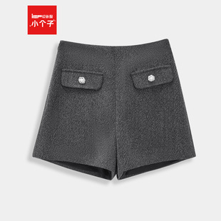 2025秋冬新品 小个子专属 灰色休闲短裤 时尚 子 IEF 宽松裤 爱依服