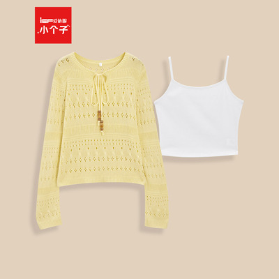 IEF/爱依服【小个子】2025夏秋新款温柔风通勤百搭毛织两件套上衣