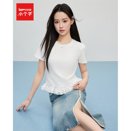 IEF/爱依服【小个子】2025夏季新款韩版甜美气质蕾丝花边上衣