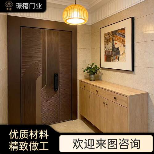 入户门铸铝门一门一景高端套房门子母别墅大门人脸识别指纹锁防盗