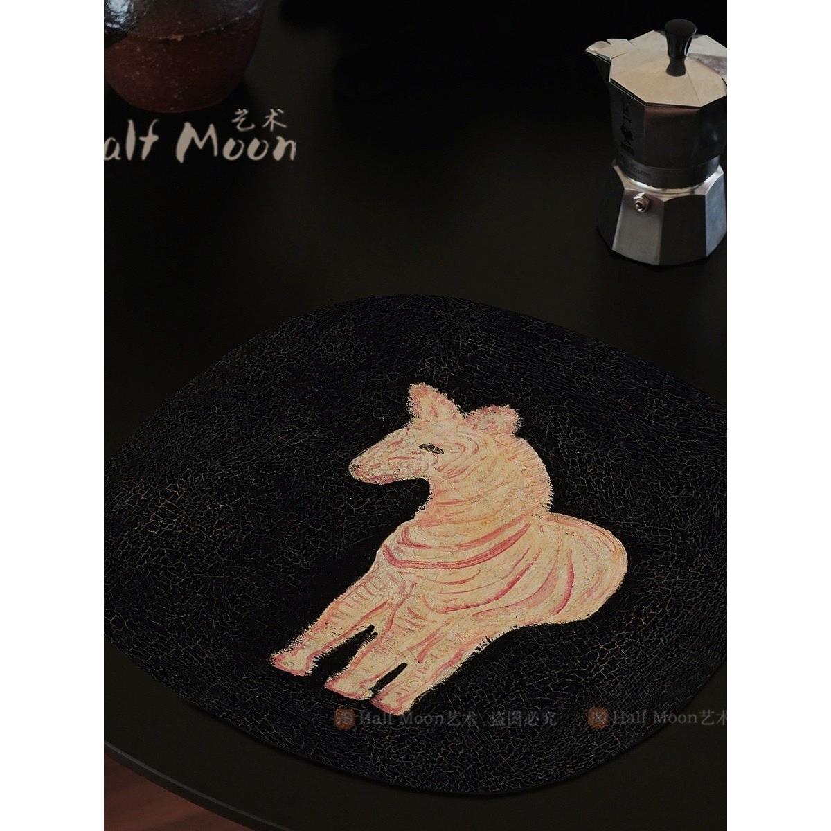 覆古风格咖啡角台面硅藻泥吸收垫防烫隔热垫咖啡机垫排水垫餐盘垫