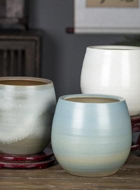 景德镇手工陶瓷花盆新中国风覆古家庭办公桌种植绿色植物多肉的Cl