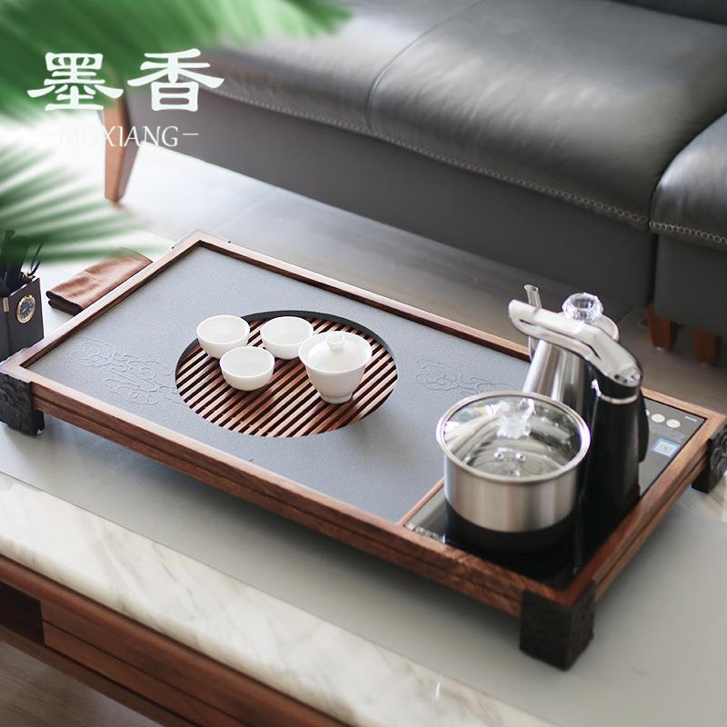 乌金石实木储水茶盘抽屉式茶台带全自动一体电器家用客厅会客茶海
