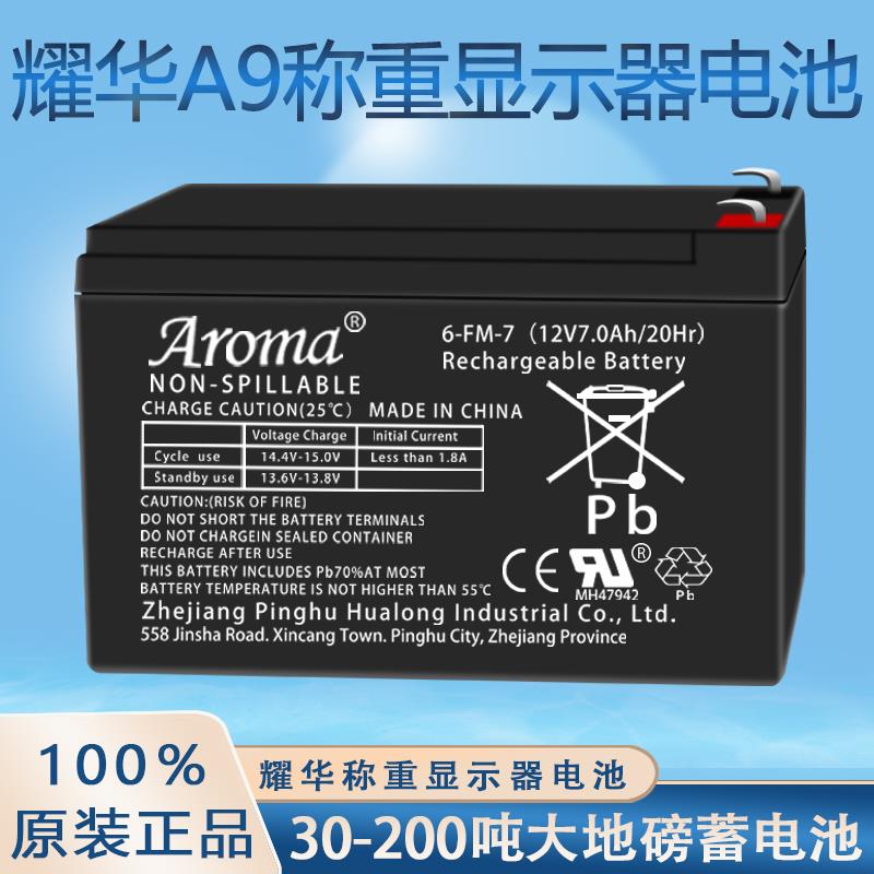 上海耀华XK3190-A9原装电池30吨地磅电瓶DS3称重显示器12V7AH电池