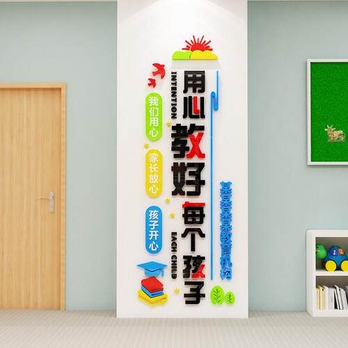 幼儿园培训机构墙贴面装饰小学托育中心管早教室布置环创班级文化