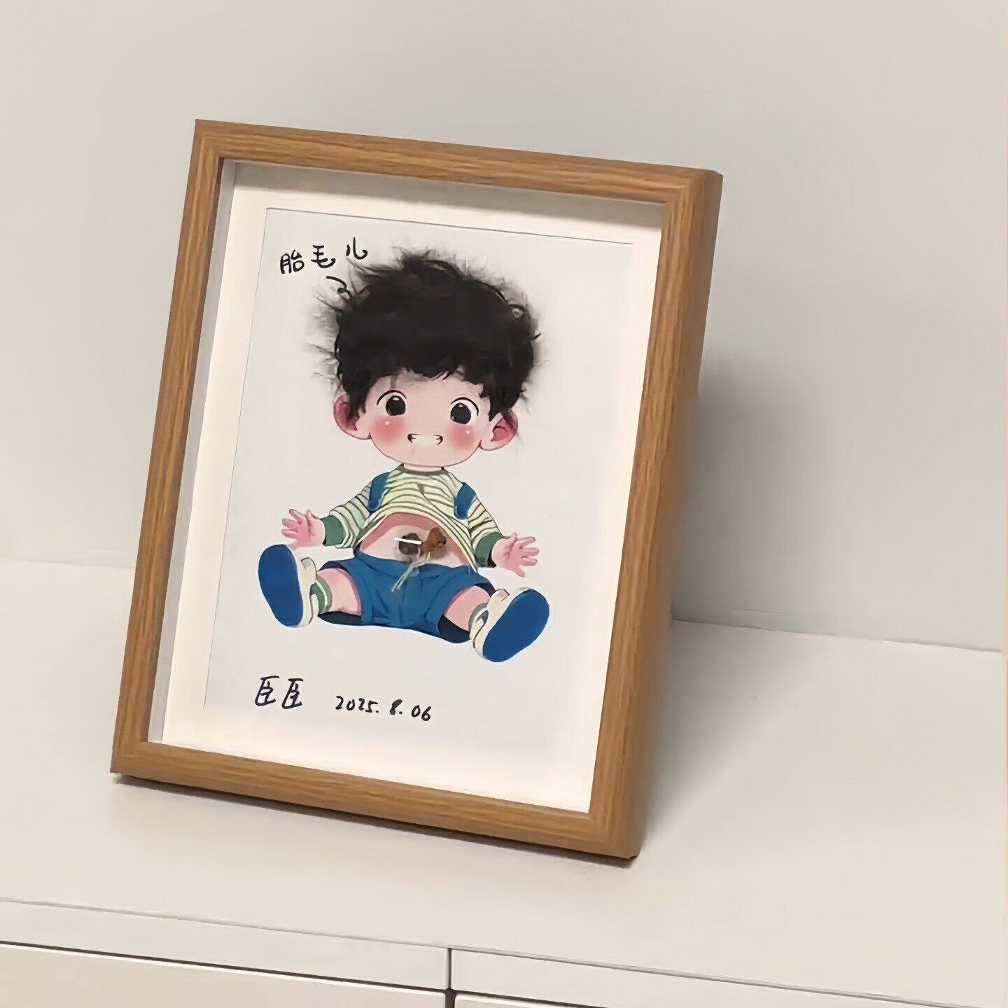 新生儿脐带胎发纪念相框