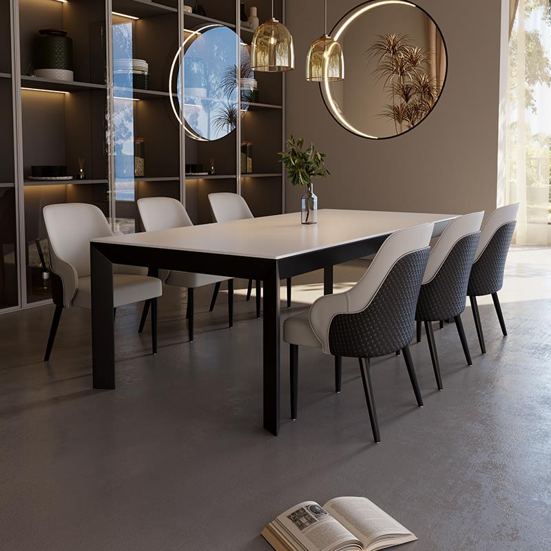 德利丰岩板餐桌大尺寸长方形别墅大户型家用写字台书桌拉米娜定制