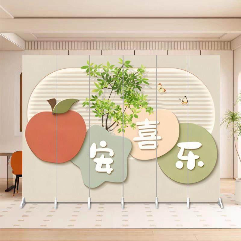 屏风隔断可折叠简约现代奶油风办公室移动客厅酒店遮挡帘饭店包间