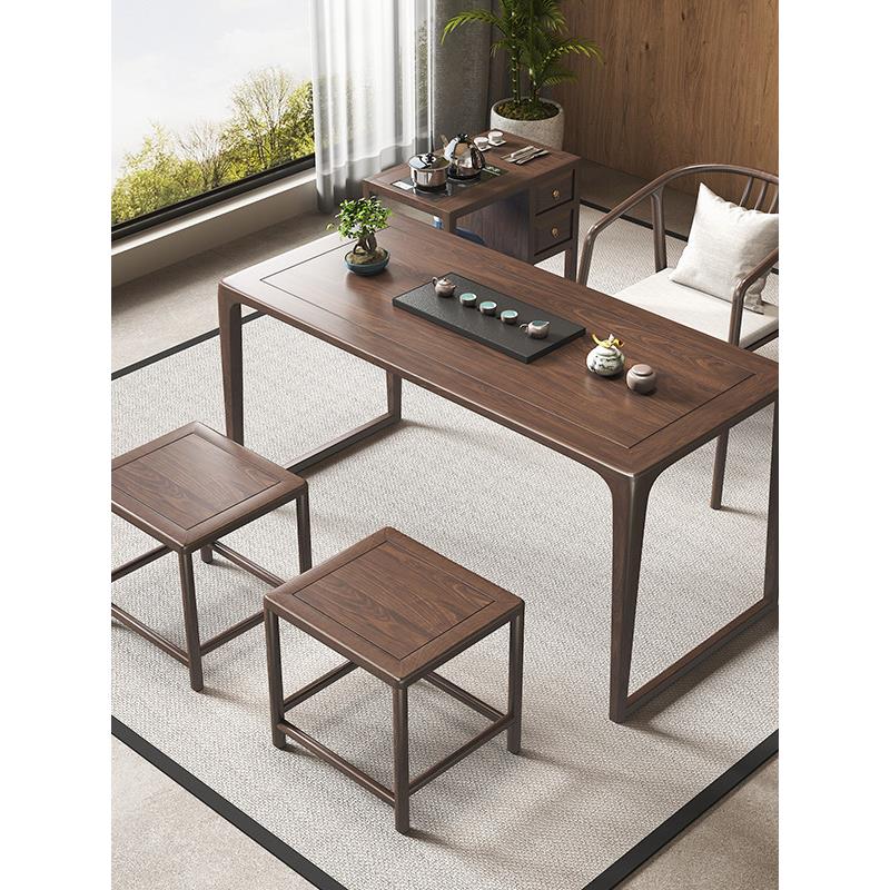 老榆树阳台茶几、椅子组合茶几、新中式茶几、小户型休闲桌椅、家