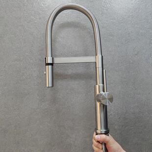 熙宁优选｜食品级SUS304不锈钢厨房岛台旋转拉丝钢水槽龙头冷热水