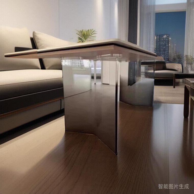 万向轮桌腿支架板V岩T可吧台渐变带亚克力透明型台岛餐桌脚型定制