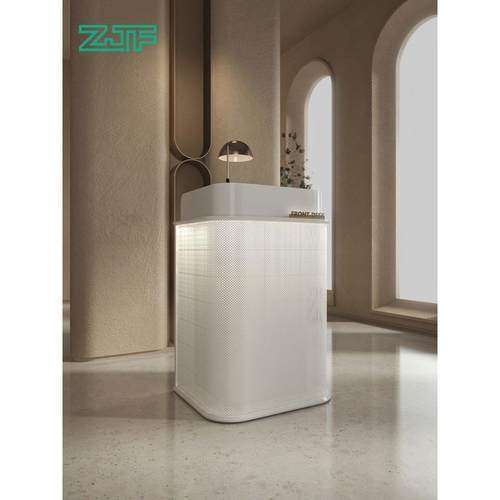 收银台店铺小型吧台餐厅发光迎宾台咨询台公司前台接待台D4