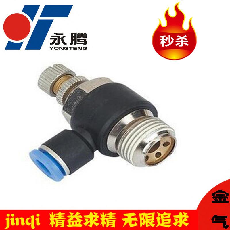 PU气动管接头L型螺纹调压快插接头调速阀节流阀SL8MM-210-0312-04