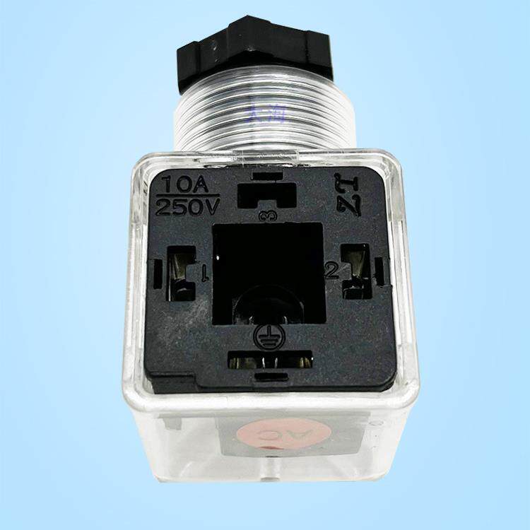 液压电磁阀插头换向阀线圈dc24带指示灯ac220v接头接线盒防尘防水
