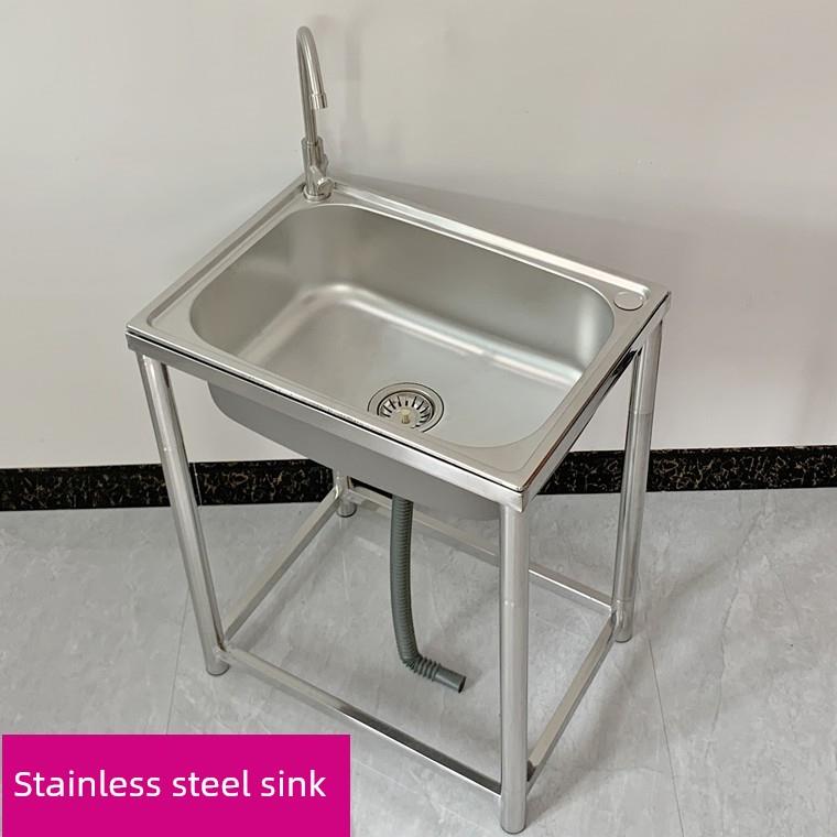 不锈钢水槽厨房单水盆蔬菜水槽家用无磁洗手盆洗手盆出租阳台单水