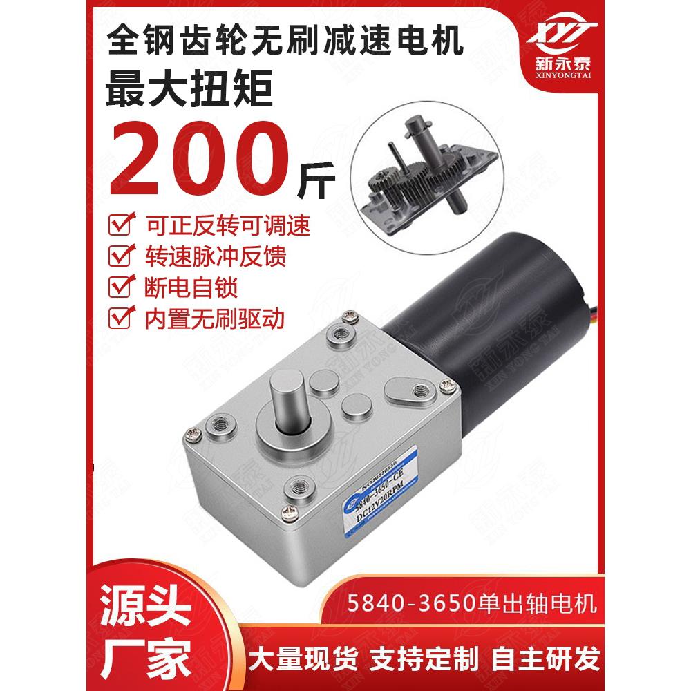 5840-3650无刷直流减速电机蜗轮蜗杆低速大扭力微型调速电机马达