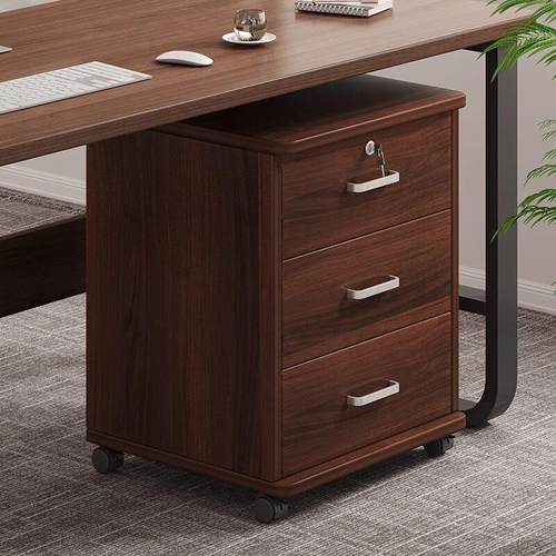 文件柜带锁可移动储物柜办公室抽屉柜带轮桌下收纳矮柜小柜子