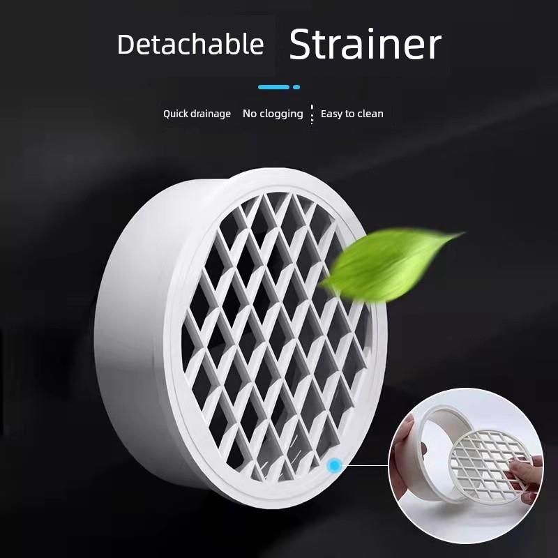 直插式简易地漏排水管圆形塑料过滤器50 75 110下水道防堵圆盖