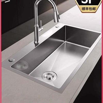 弗兰卡洗菜盆大单槽厨房水槽sus304不锈钢大单槽台下盆加厚洗碗槽
