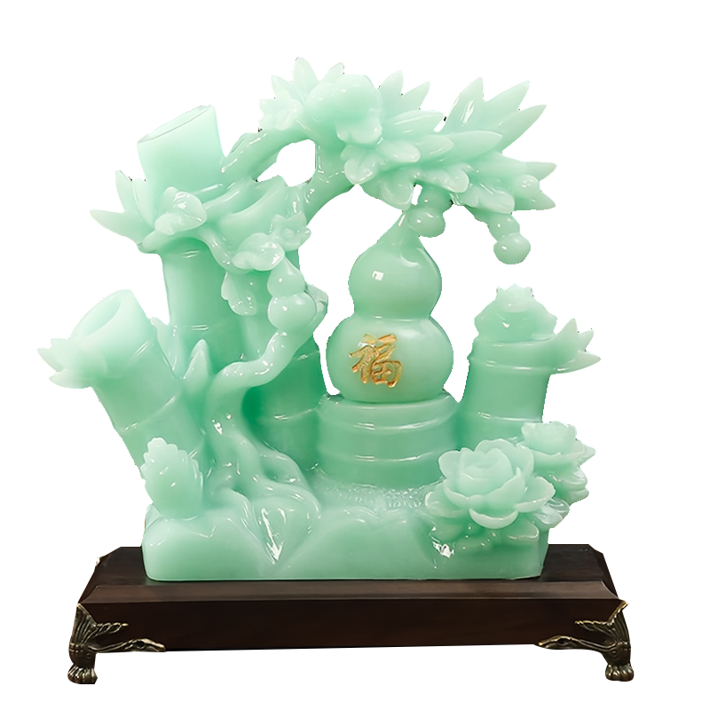 御祥阁招财玉石竹子摆件
