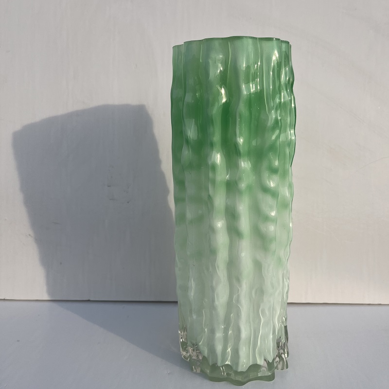 hj009-008仿玉陶瓷玻璃花瓶高端柱子玻璃花瓶摆件轻奢玻璃花瓶